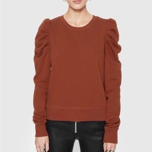 Rebecca Minkoff Rust Puff Sleeve Janine Sweatshirt